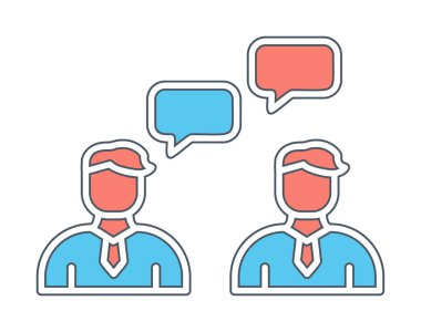 Basit Çalışma İletişim simgesi, vektör illüstrasyonu