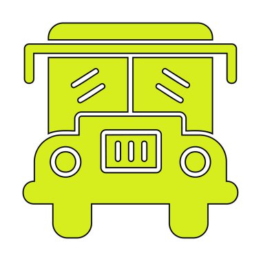 Okul otobüsü. Web simgesi basit illüstrasyon