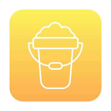 Köpük simgesi olan kova, vektör illüstrasyonu  