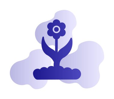 Basit düz çiçek vektör simgesi. dizayn