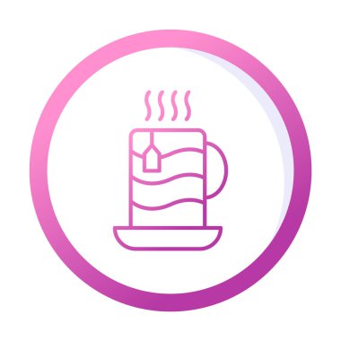 çay fincanı simgesi, vektör illüstrasyonu