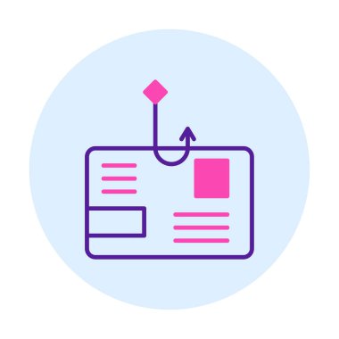 Basit düz phishing çizgisi vektör çizimi 