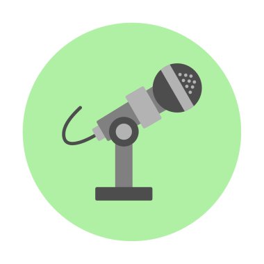 mikrofon ikonu vektör illüstrasyonu. Mikrofon Durağı                    