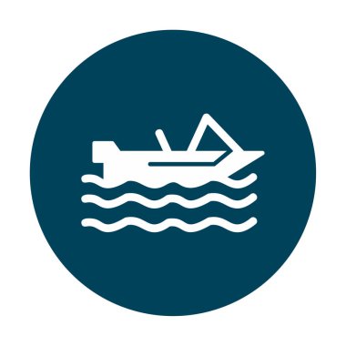 Basit Motorboat simgesi, vektör illüstrasyonu