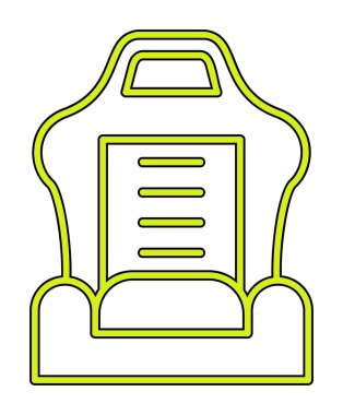 araba koltuğu simgesi, vektör illüstrasyonu 