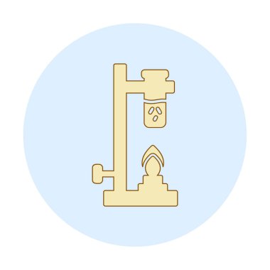 Bunsen brülörü doğrusal simgesi. Laboratuvar aleti. Web tasarımı için simge