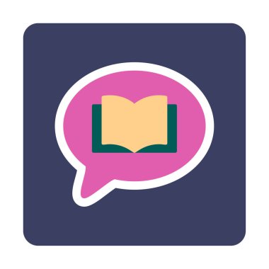 Sohbet kitabı simgesi, vektör illüstrasyonu