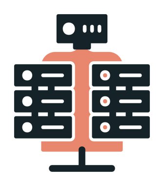 Ağ sunucu simgesinin vektör illüstrasyon tasarımı