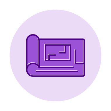 harita düz simgesi, vektör illüstrasyonu