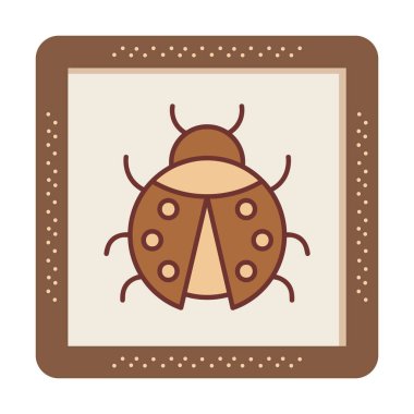  Basit düz uğur böceği işaret vektör çizimi 