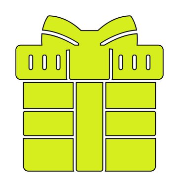 Hediye ikonlu kutu. Düz stil. Vektör çizimi. beyaz arkaplanda izole.