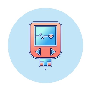 düz Glucometer ikon vektör illüstrasyon tasarımı