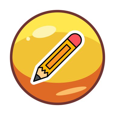 düz kalem simgesi basit vektör illüstrasyon tasarımı