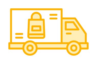 Teslimat kamyonu vektör simgesi modern basit illüstrasyon                        