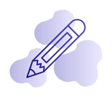 düz kalem simgesi basit vektör illüstrasyon tasarımı