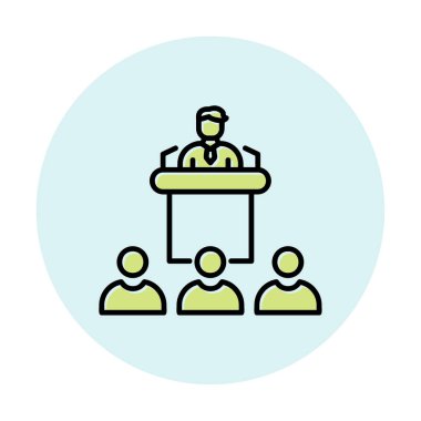 Basit Konferans simgesi, vektör illüstrasyonu