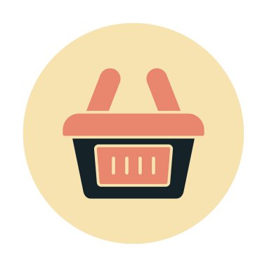 Alışveriş sepeti ikonu vektör illüstrasyonu 