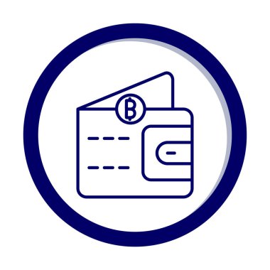 Basit Dijital Cüzdan simgesi, vektör illüstrasyonu