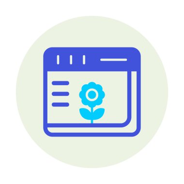 Basit Web Tarayıcı simgesi, vektör illüstrasyonu