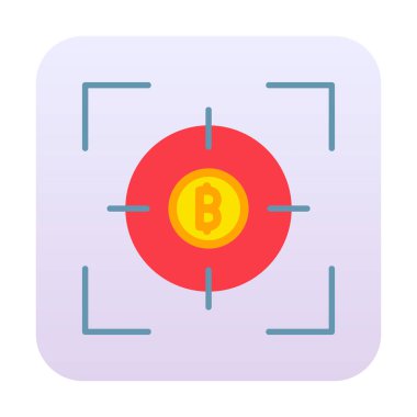 Bitcoin ve hedef. Web simgesi illüstrasyonu