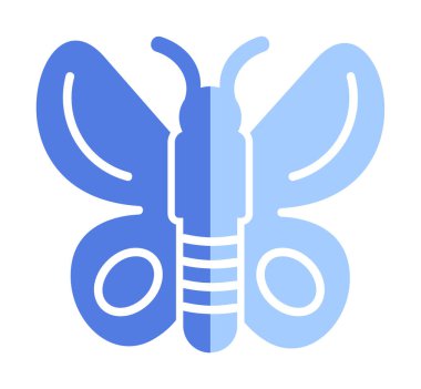 Kelebek Vektör Simgesi Düz Çizim 