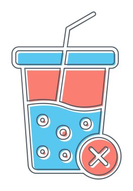 Basit, alkolsüz içecek simgesi, vektör illüstrasyonu