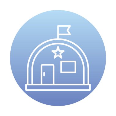 Basit Askeri Depo simgesi, vektör illüstrasyonu