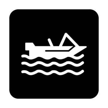 Basit Motorboat simgesi, vektör illüstrasyonu