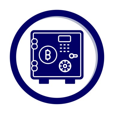 Bitcoin dolap simgesi, vektör illüstrasyonu 