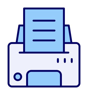 Yazıcı simgesi vektör illüstrasyonu