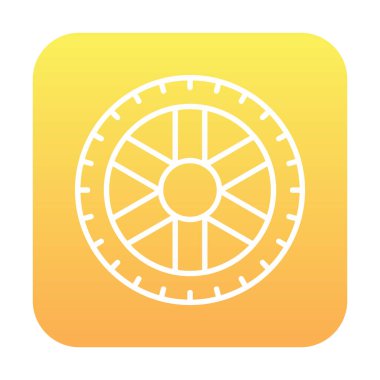 Lastik yassı vektör simgesi beyaz arkaplanda izole edildi