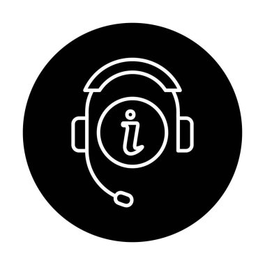  Bilgi ve kulaklık simgesi vektörünü izole eder