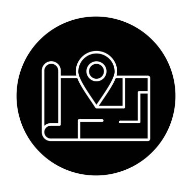 Konum iğnesi, vektör illüstrasyonlu harita simgesi