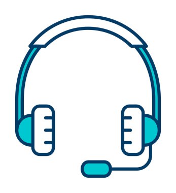 kulaklıklar düz simge, vektör illüstrasyonu