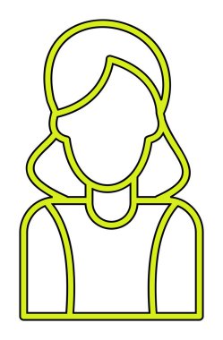 Kadın avatar simgesi, vektör illüstrasyonu 