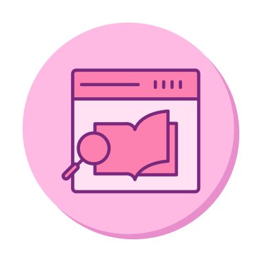 Basit Araştırma Kitabı simgesi, vektör illüstrasyonu