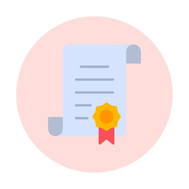 Sertifika vektör simgesi modern basit illüstrasyon                                 