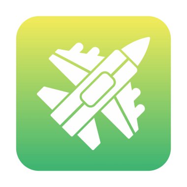 Jet Fighter ikonu. Askeri uçak uçuşu. vektör illüstrasyonu