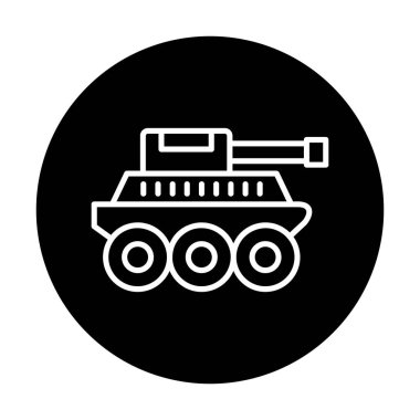 düz askeri tank vektör ikonu tasarımı