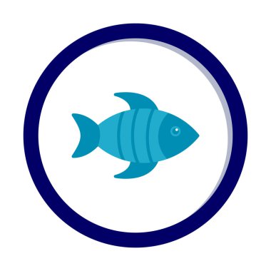 Basit bir balık ikonu. vektör illüstrasyonu.