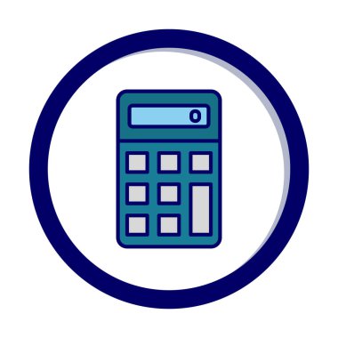 Beyaz arkaplanda hesap makinesi simgesi vektör çizimi 