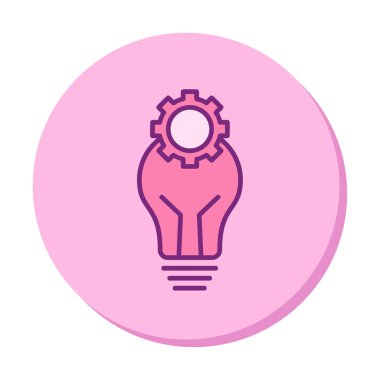 Cogwheel simgesi, vektör illüstrasyonlu ampul 