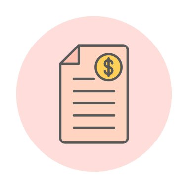 Alışveriş Faturası Vektör renk simgesi tasarımı 