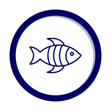 Basit bir balık ikonu. vektör illüstrasyonu.