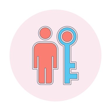 anahtar kişi ikon vektör illüstrasyonu