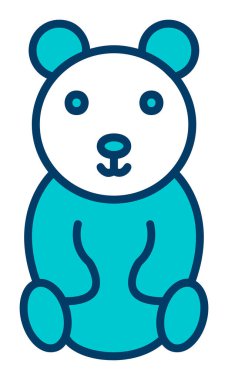  Oyuncak Ayı simgesi vektörü, illüstrasyon