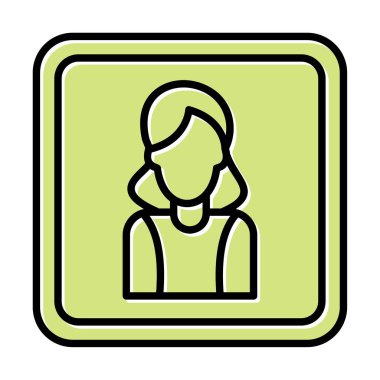 kadın avatar simgesi vektör illüstrasyonu