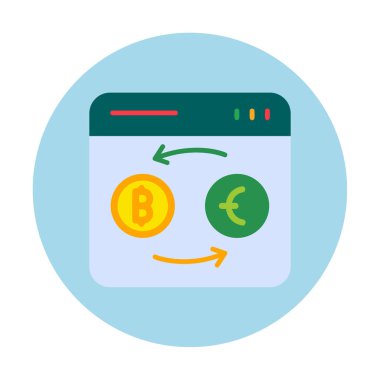 döviz kuru web sitesi vektör simgesi