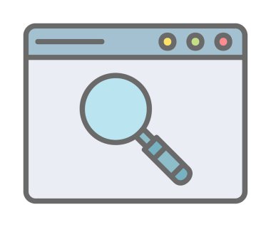 Basit Tarayıcı Arama simgesi, vektör illüstrasyonu