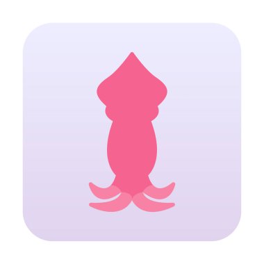 Beyaz arkaplanda mürekkep balığı vektörü simgesi 